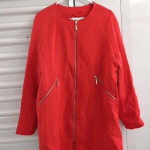Beautiful orange jacket from H&M. Gold accent zipper. Never worn. Size 16 US.